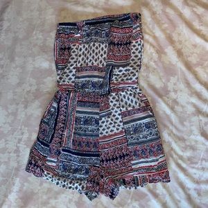Red white and blue print romper. Size Small.